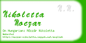 nikoletta moczar business card
