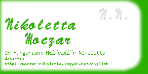 nikoletta moczar business card